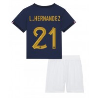 Dječji Nogometni Dres Francuska Lucas Hernandez #21 Domaci SP 2022 Kratak Rukav (+ Kratke hlače)